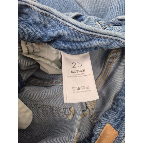 Mother Women's The Roller High Rise Wide Leg Jeans Let's Trip Size 25 - Picture 7 of 7